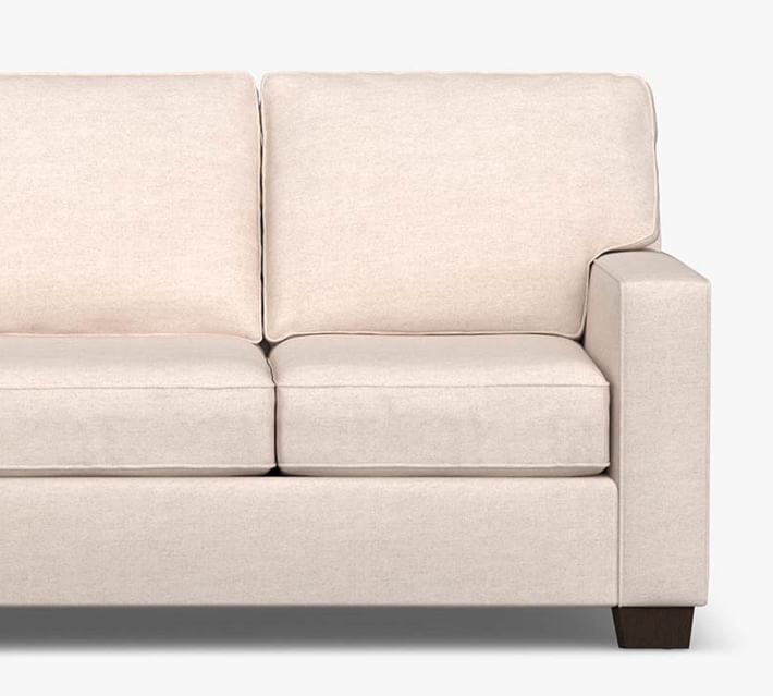 Buchanan Square Arm Upholstered Sofa with Reversible Chaise Sectional Pottery Barn