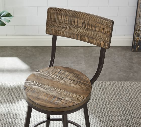 reclaimed wood swivel bar stools