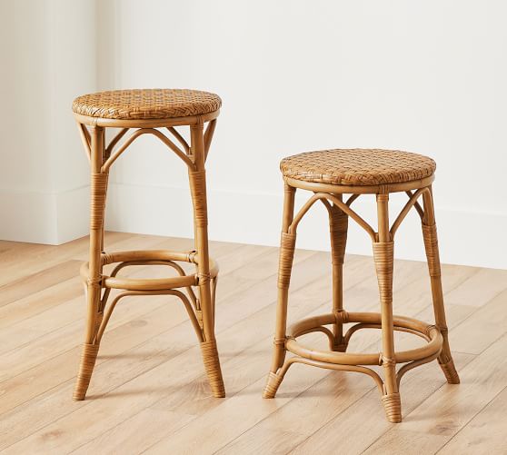 bamboo backless bar stools