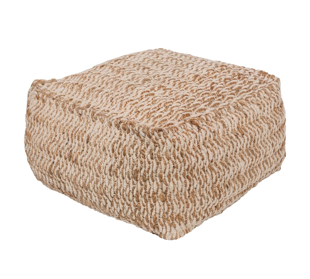 Hanley Handwoven Jute Knit Pouf Pottery Barn