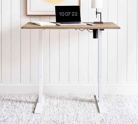 pottery barn wood standing desk