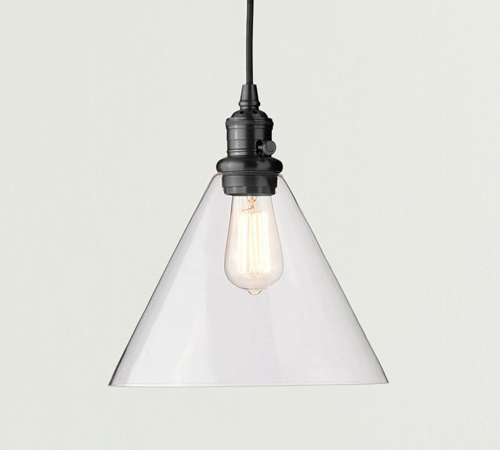 flared glass pendant light