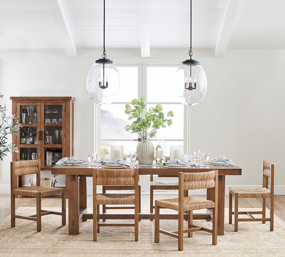 pottery barn reed dining table