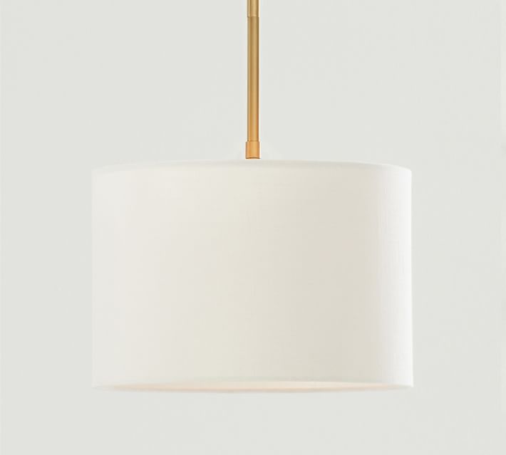 pottery barn linen drum pendant