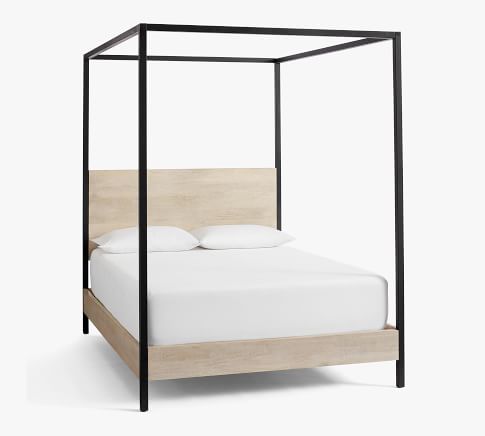 Cayman Wood & Metal Canopy Bed | Pottery Barn