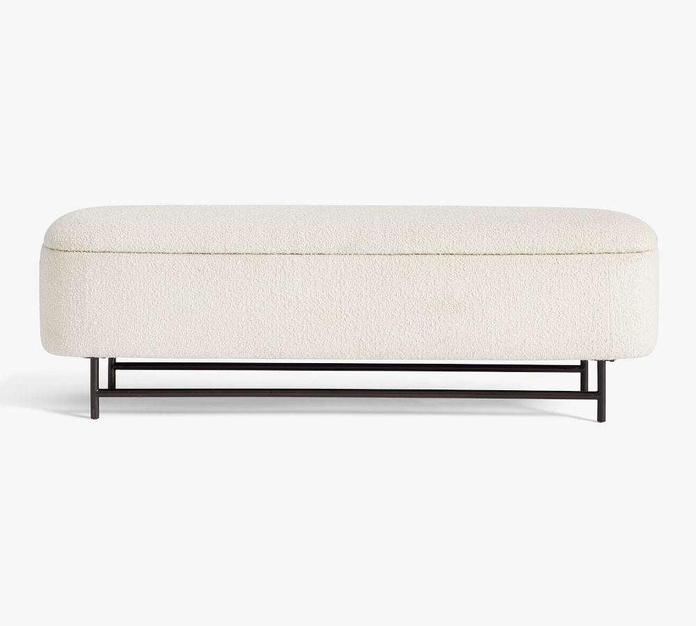 Melrose Upholstered Storage Bench Pottery Barn