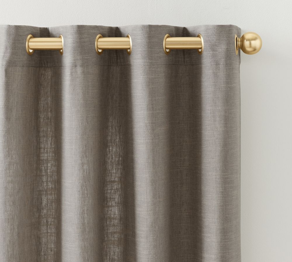 Emery Linen Grommet Light Filtering Curtain- Oatmeal | Pottery Barn