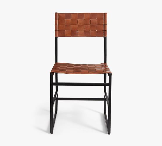 leather weave dining chair