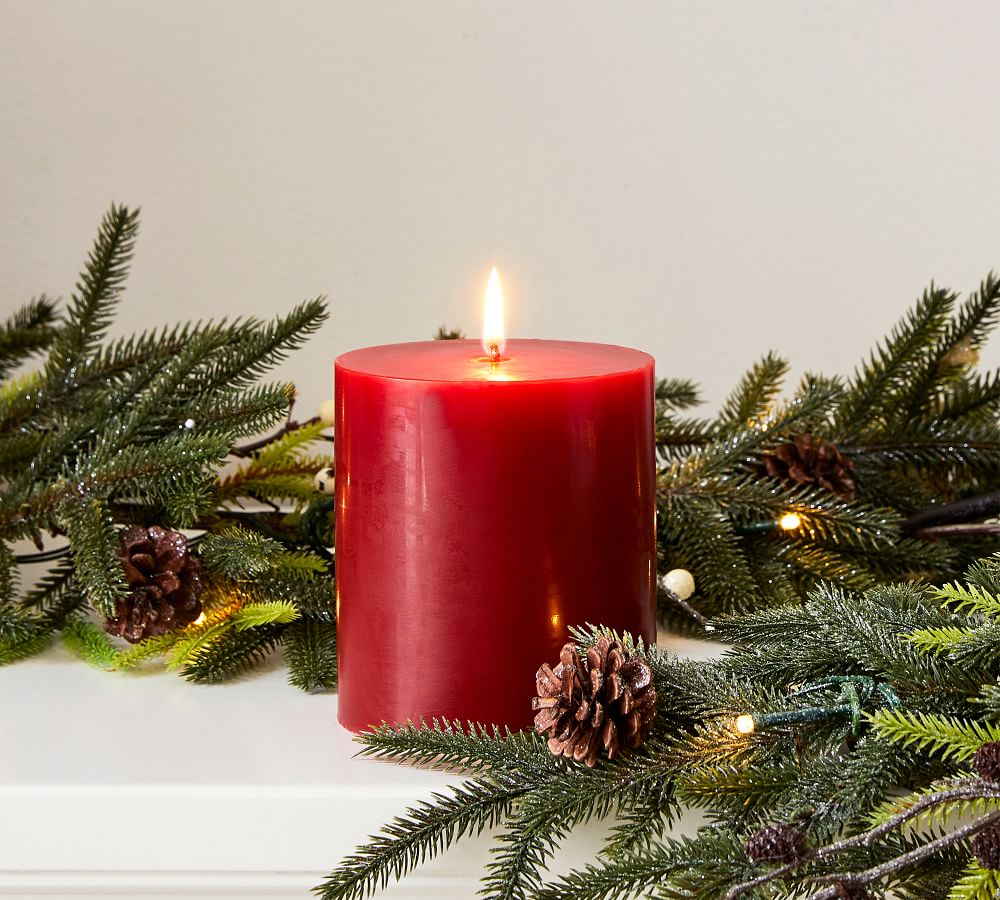 Unscented Wax Pillar Candles - Red | Pottery Barn