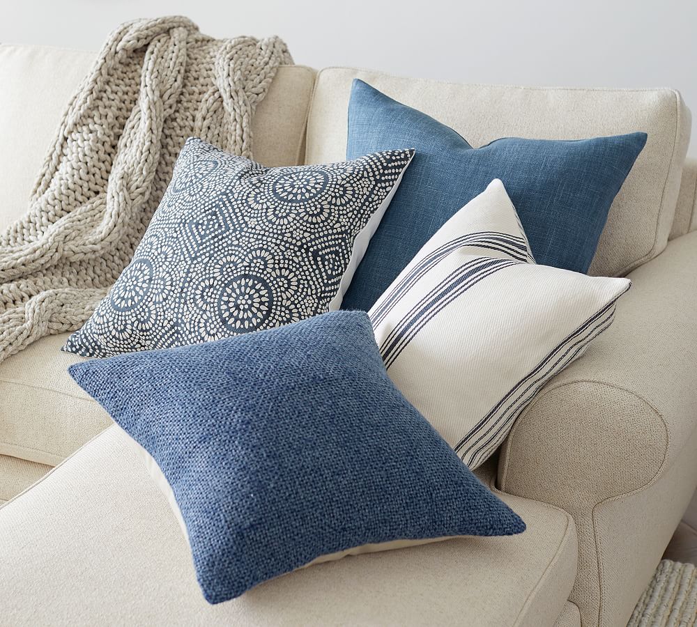 Faye Linen Textured Pillows Pottery Barn