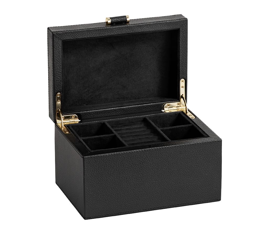 Quinn Small Leather Jewellery Box, Shadow Printed Pottery Barn