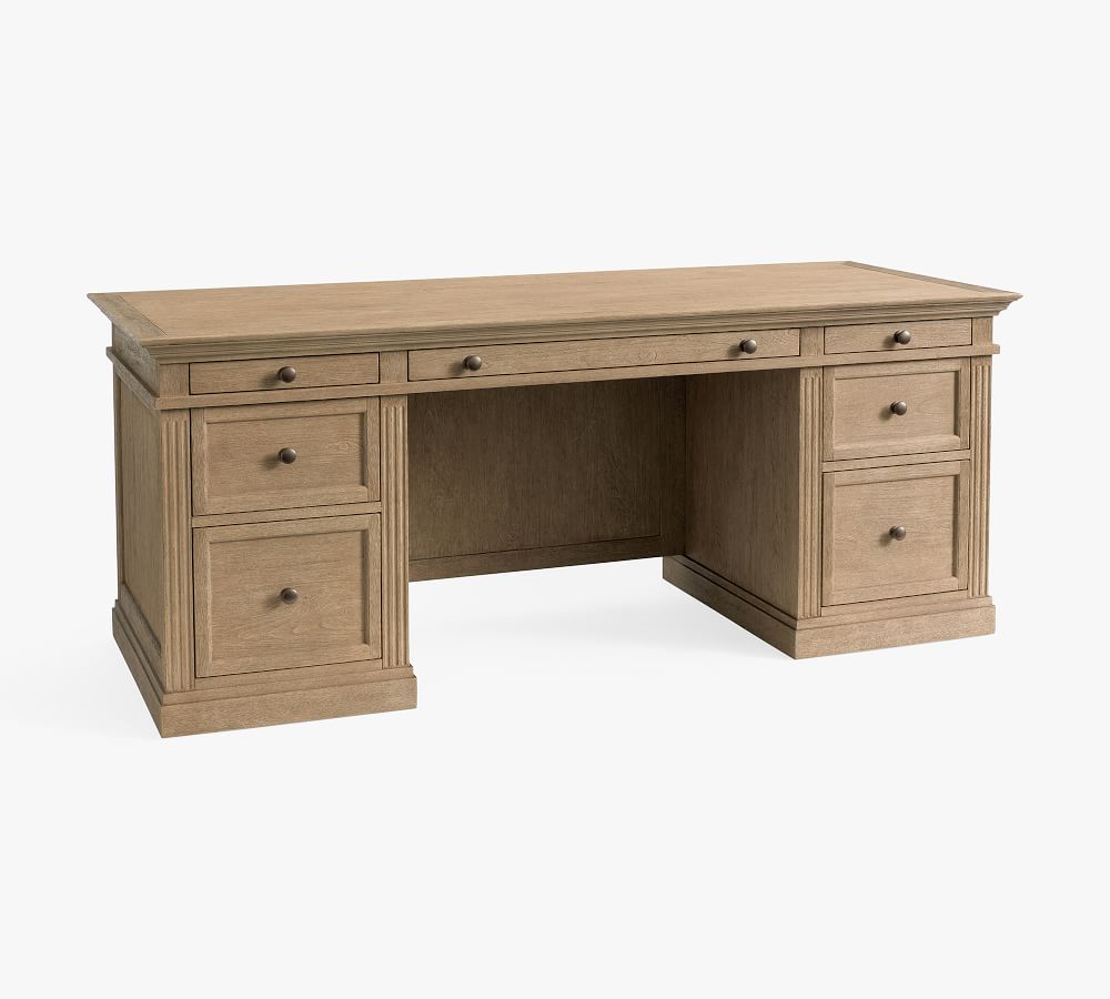 Livingston 75" Executive Desk with Drawers Pottery Barn