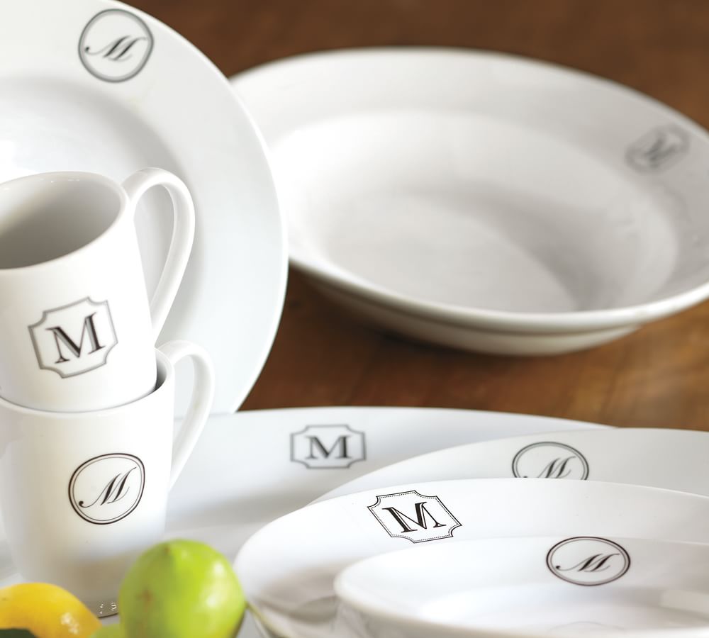 Monogrammable Great White Dinnerware Pottery Barn