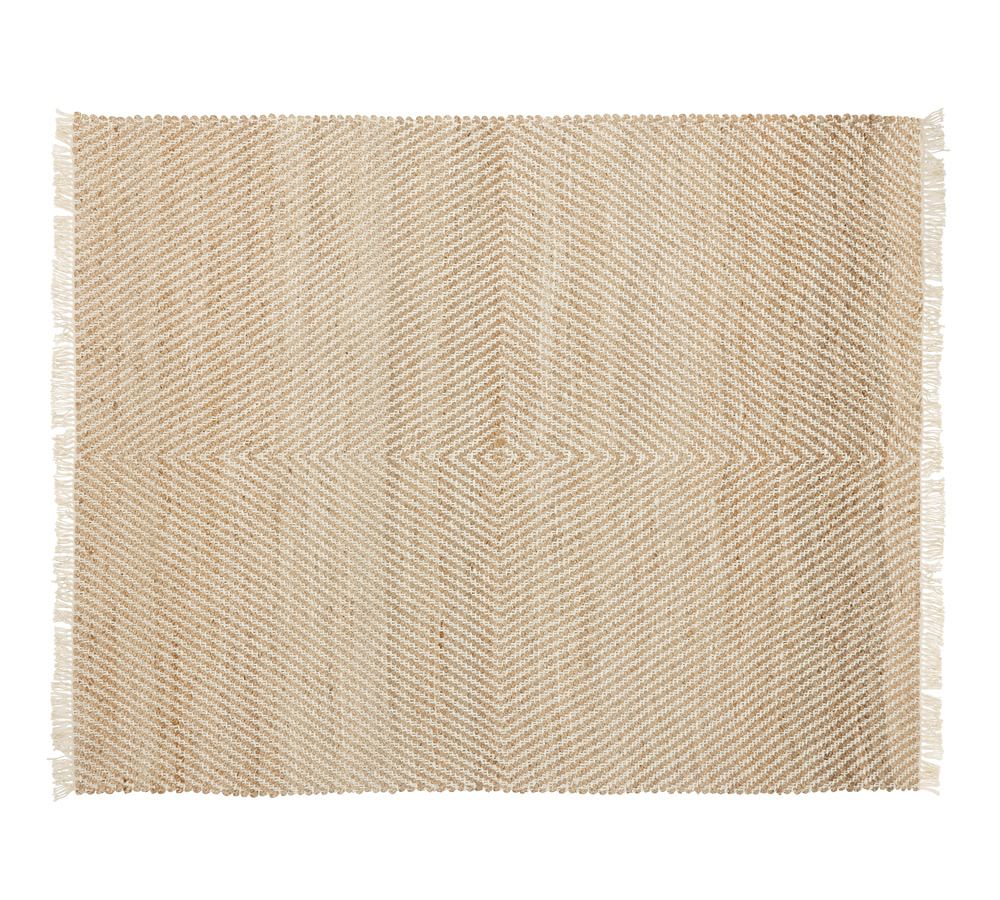 Two Tone Large Diamond Jute Rug Pottery Barn