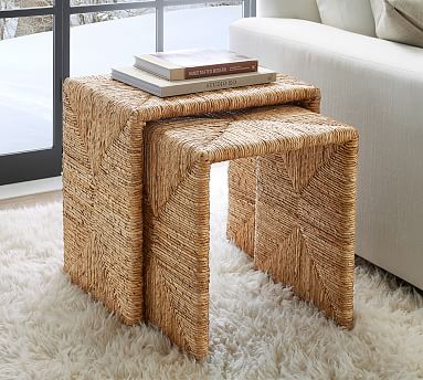 rattan nesting tables