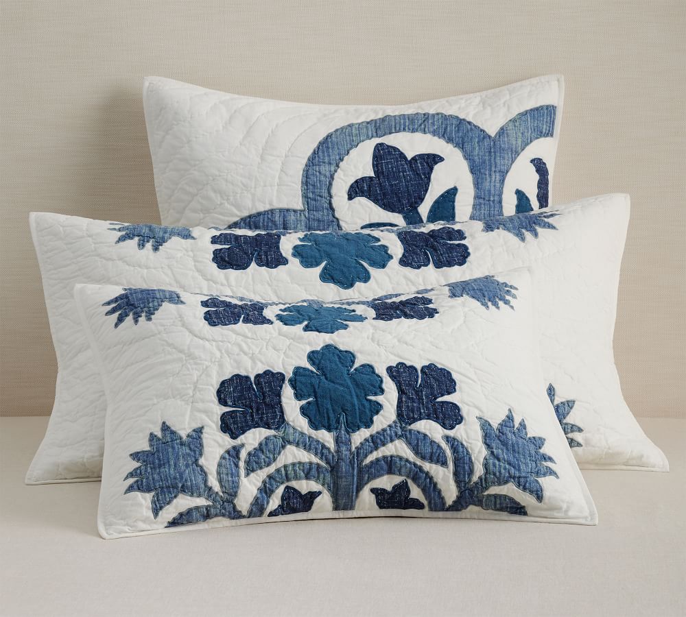 Mahalo Cotton Applique Quilted Sham Pottery Barn