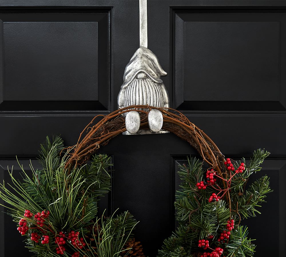 Pewter Gnome Indoor/Outdoor Wreath Hanger Pottery Barn