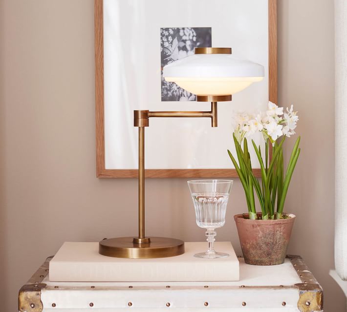 pottery barn milk glass lamp