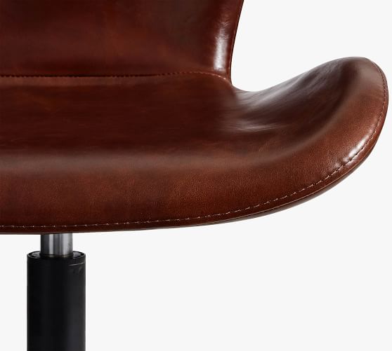 burke leather swivel desk chair