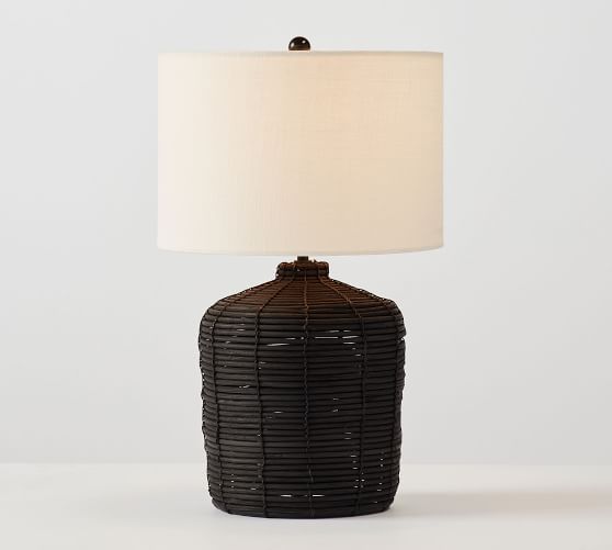 pottery barn wicker lamp