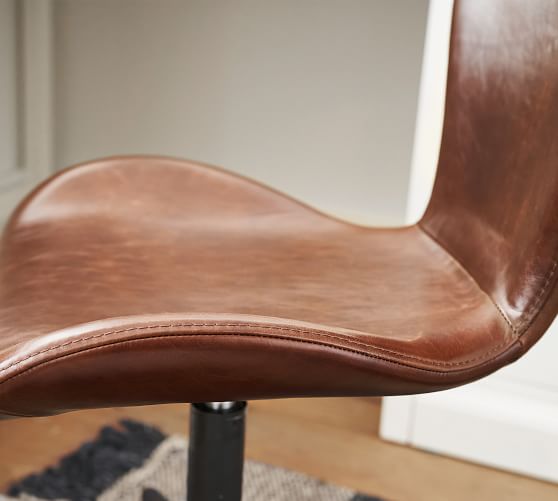 burke leather swivel desk chair