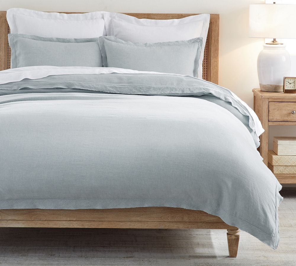 Belgian Flax Linen Double Flange Duvet Cover | Pottery Barn