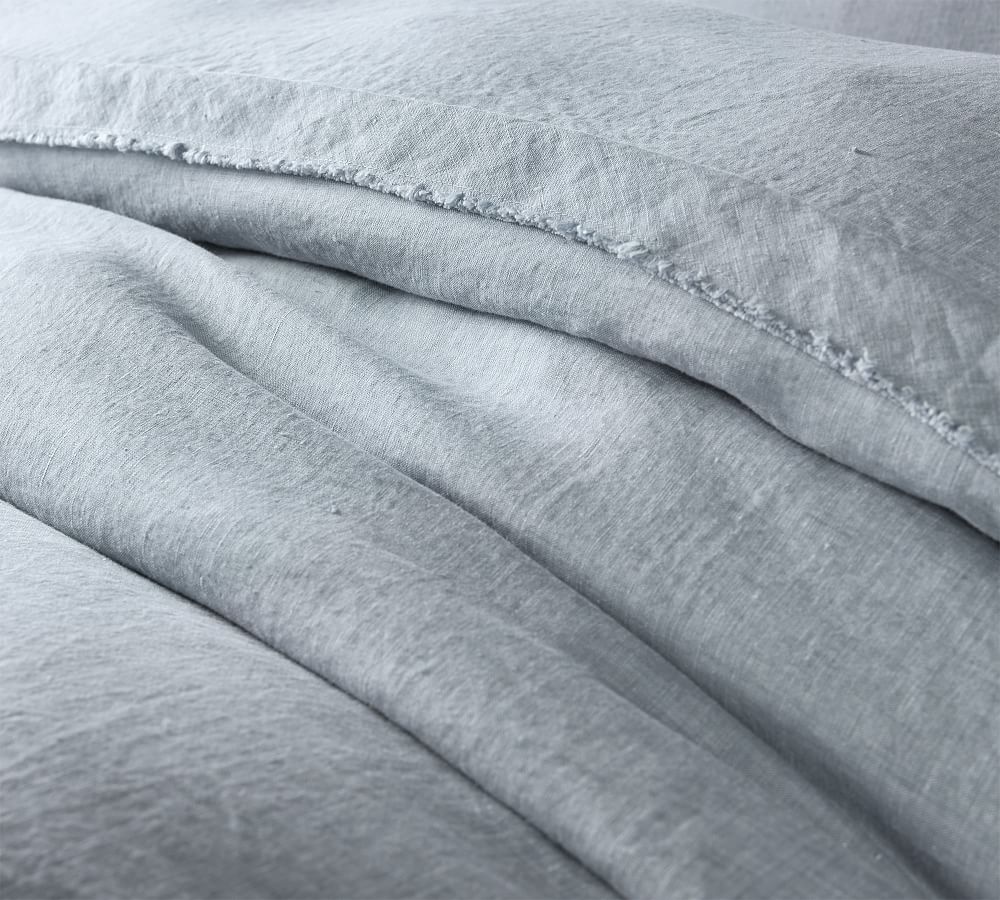 Belgian Flax Linen Double Flange Duvet Cover | Pottery Barn