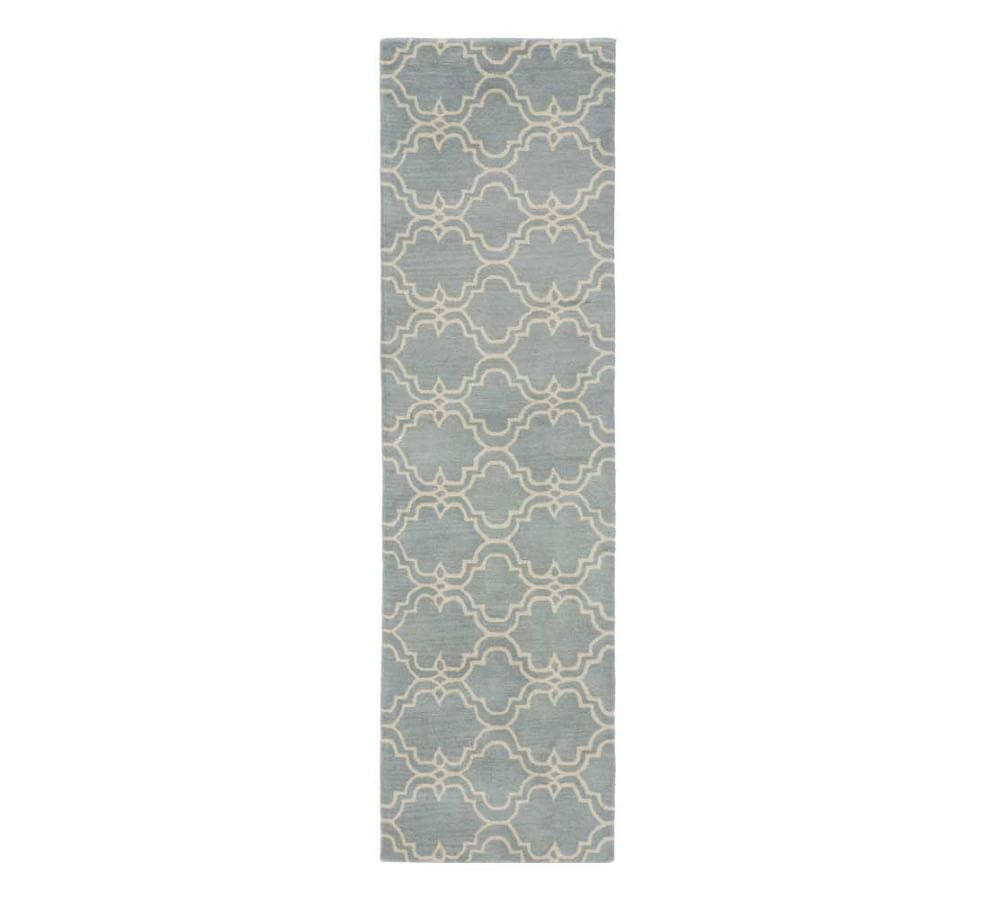 Porcelain Blue Scroll Tile Rug Patterned Rugs Pottery Barn