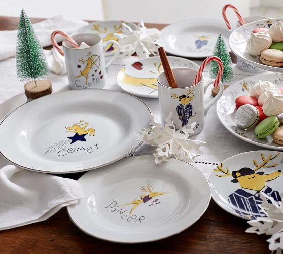 ceramic christmas dinner plates