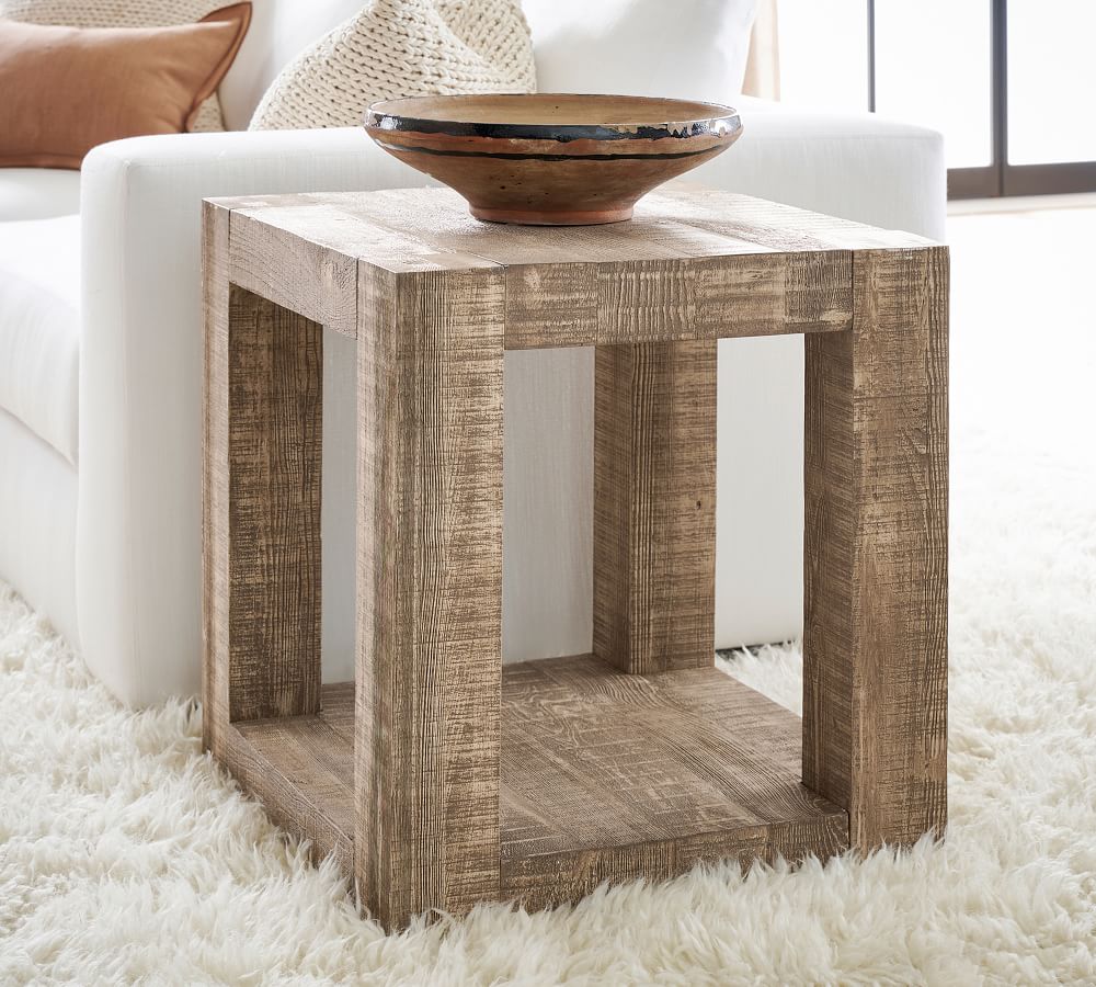 pottery barn white side table