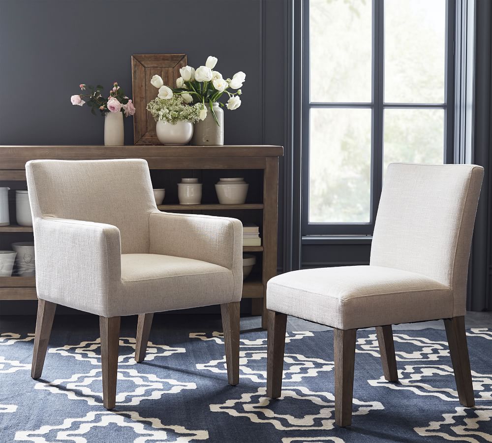 Classic Upholstered Dining Armchair | Pottery Barn