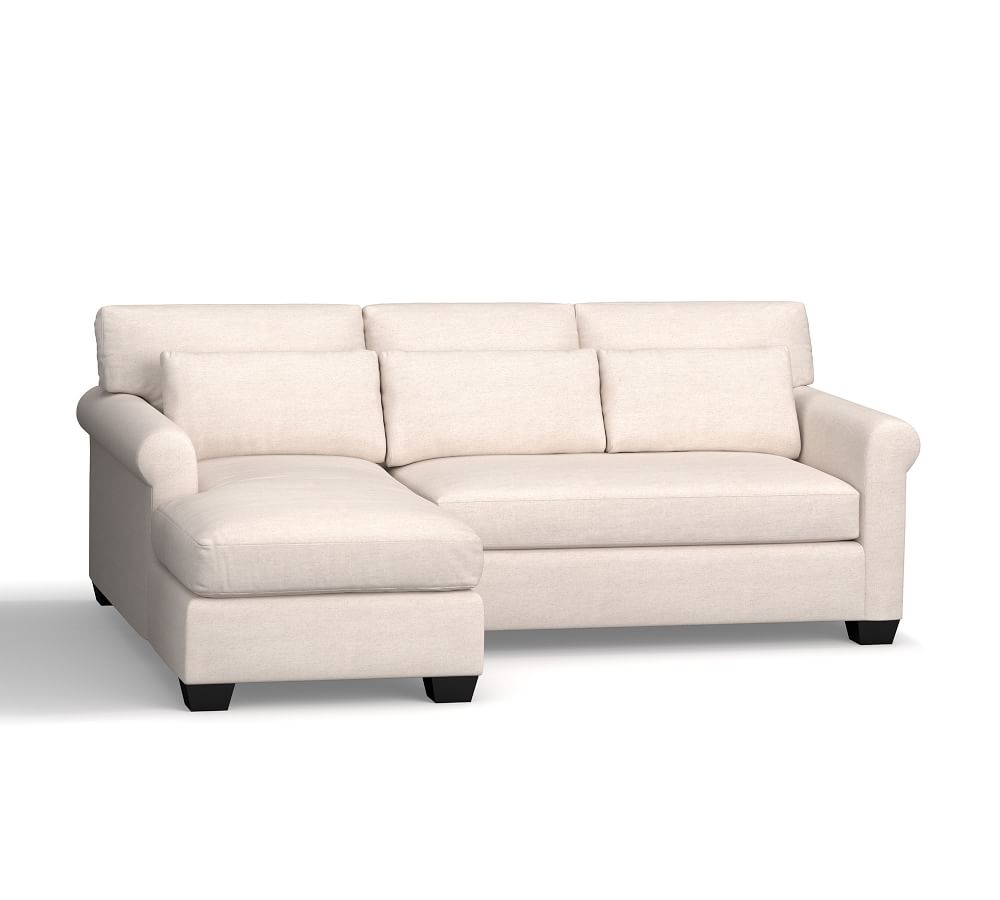 York Roll Arm Deep Seat Upholstered Chaise Sofa Sectional Pottery Barn