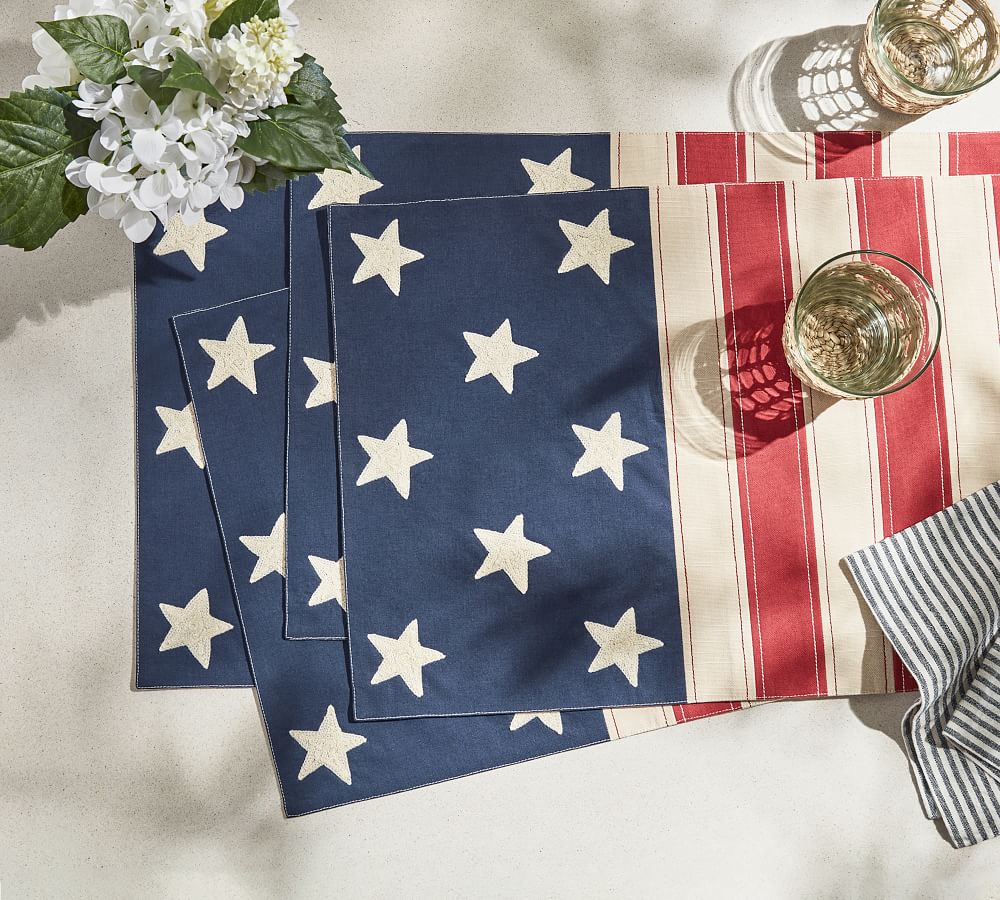 American Flag Cotton Placemats Pottery Barn