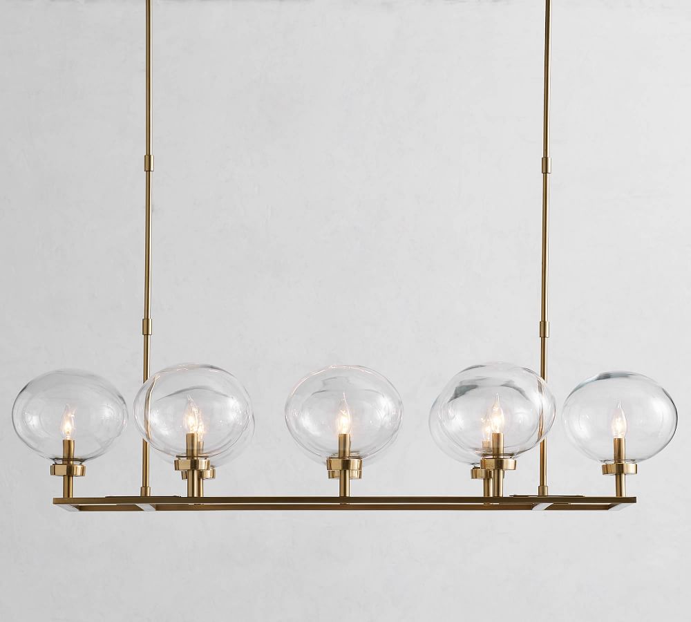 floating glass globe chandelier