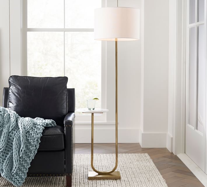 raw marble floor lamp