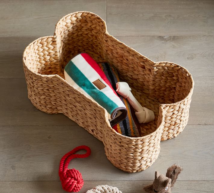 bone shaped toy basket