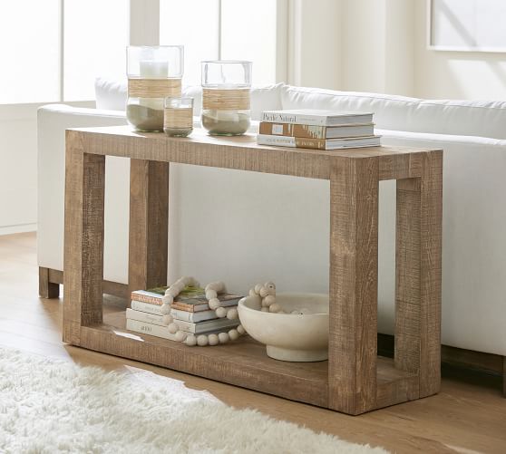 pottery barn white console table