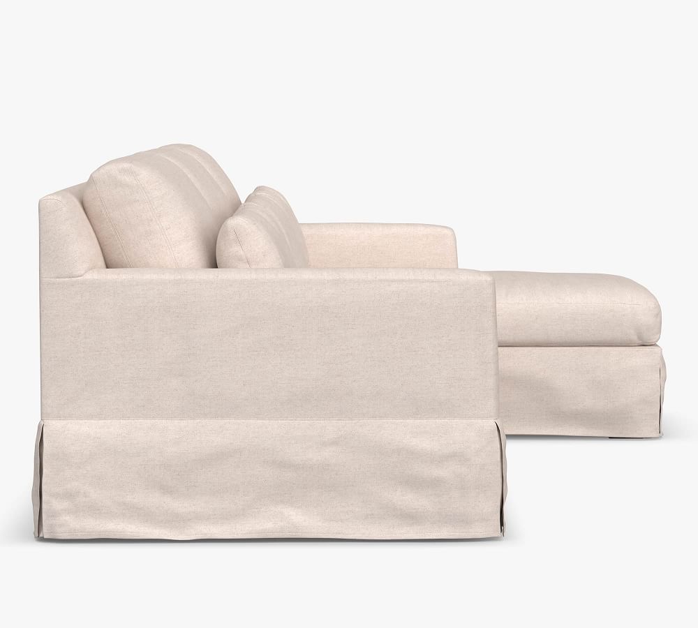 York Square Arm Deep Seat Slipcovered Sofa Chaise Sectional Pottery Barn
