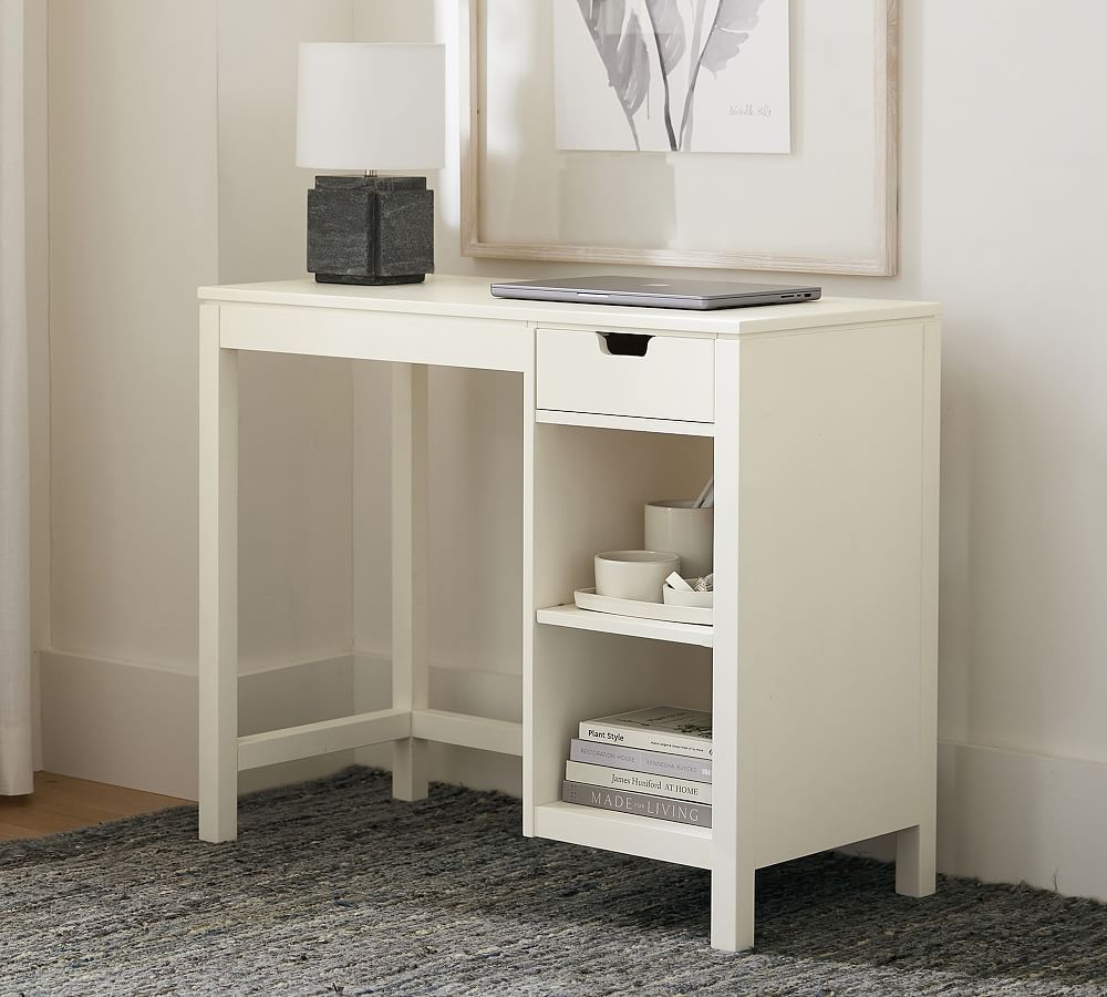 small white gloss corner desk