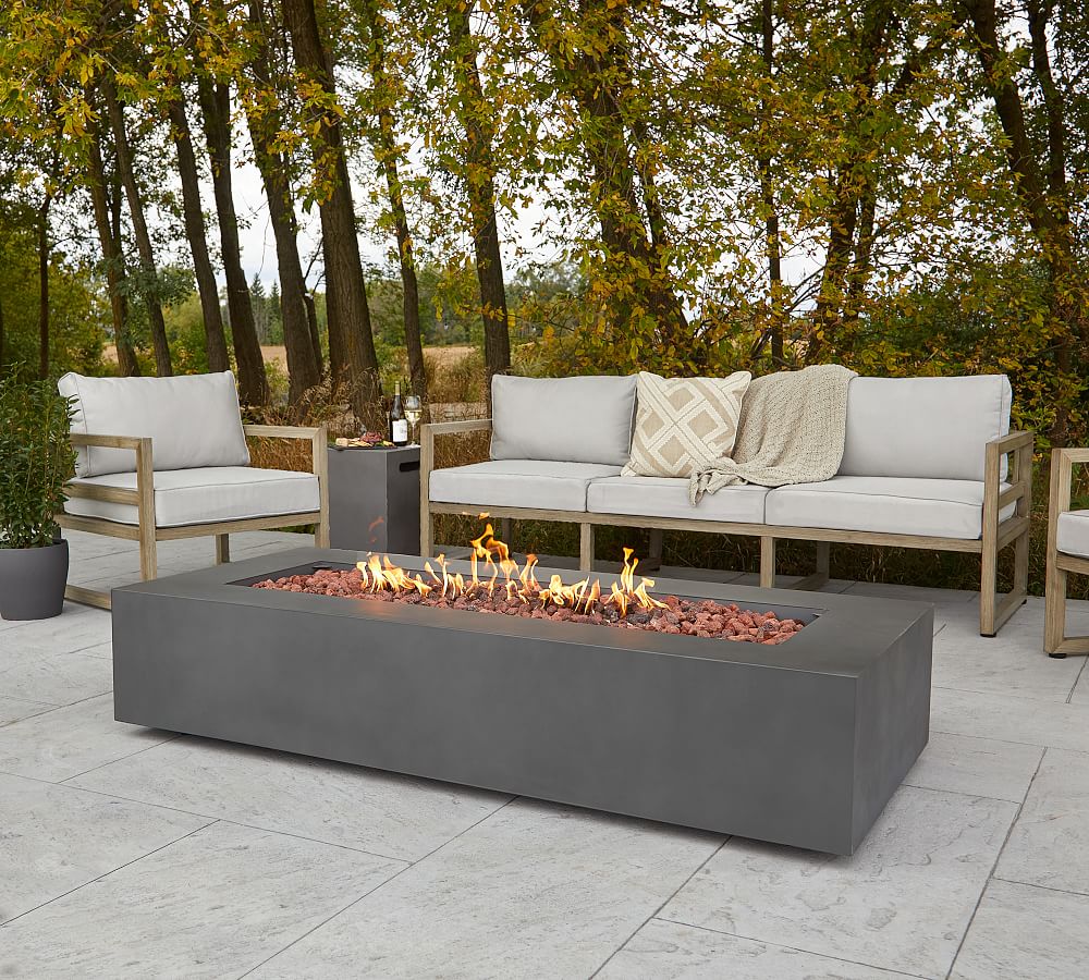 rectangle propane fire pit coffee table