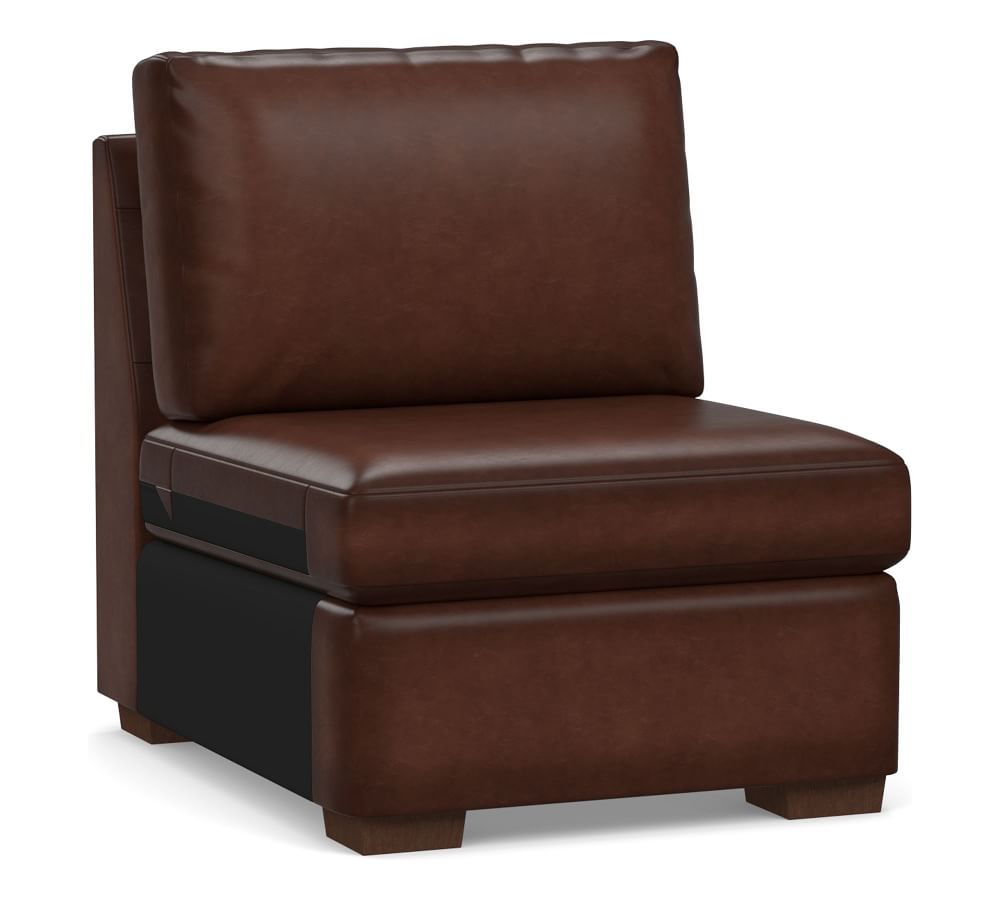 armless leather chair pottery barn