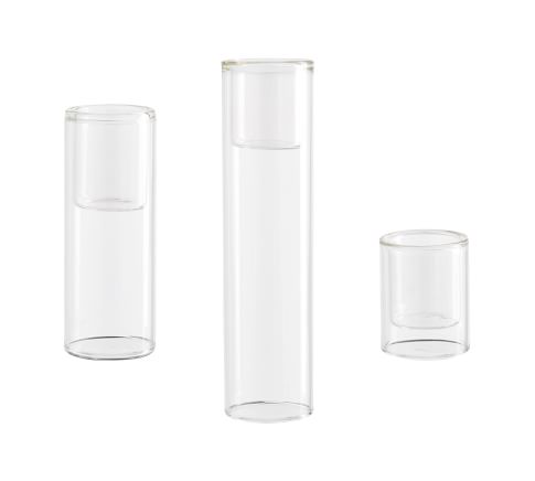 Floating Glass Votive Holder, Clear, Set of 3, One Each - Small, Med, Large