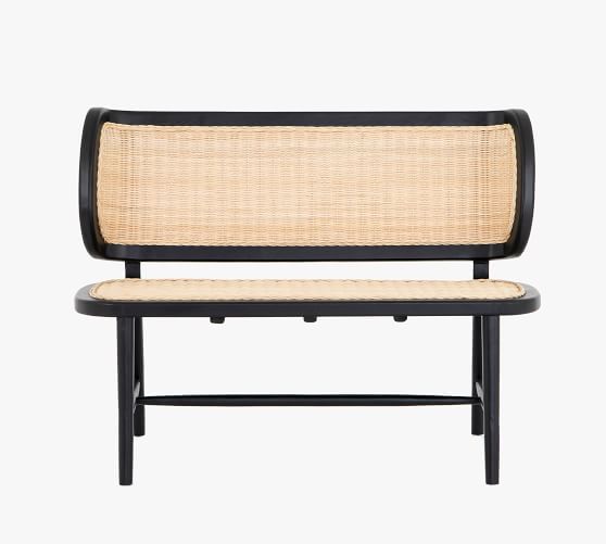 rattan black bench