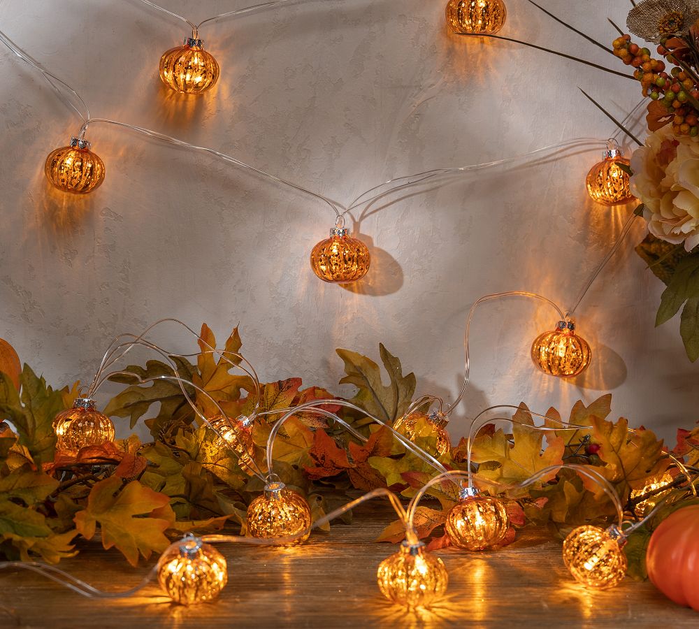 Glass Pumpkin String Lights Pottery Barn