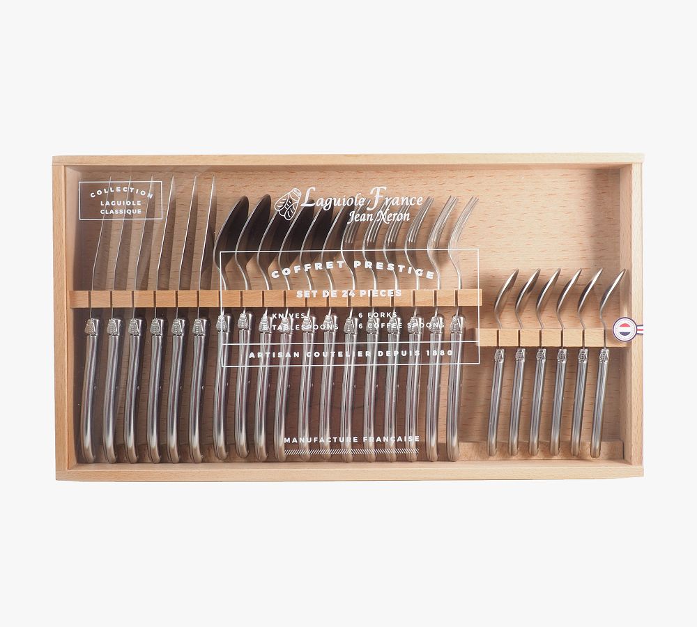 Laguiole Stainless Steel 24Piece Boxed Flatware Set Pottery Barn