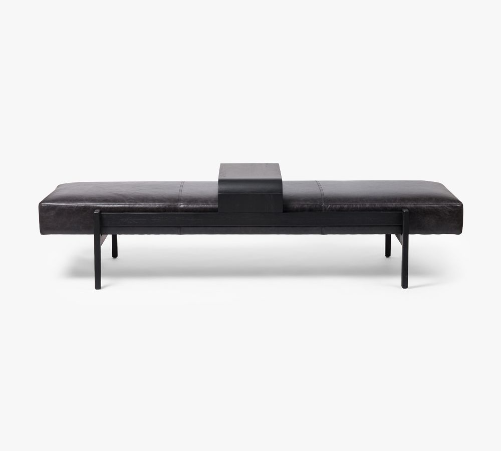 Cora Leather Bench Pottery Barn