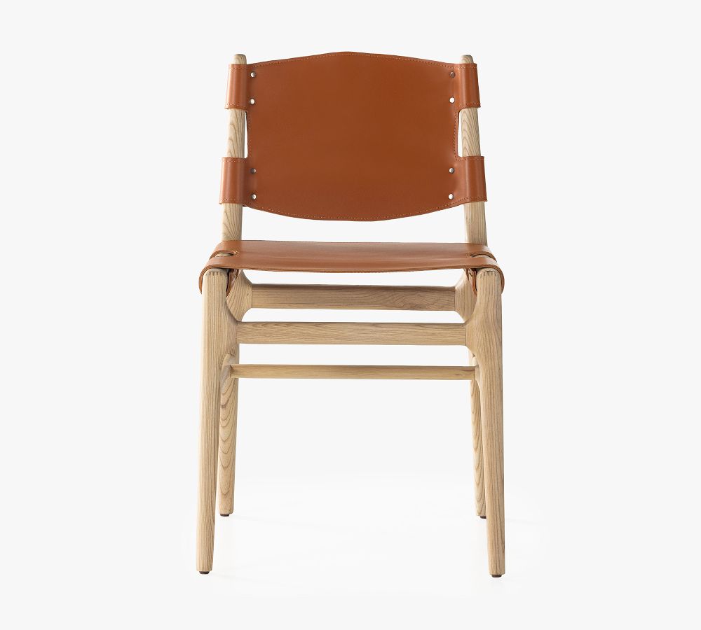 Izzy Leather Dining Chair Pottery Barn