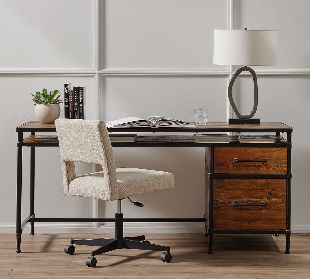 reclaimed desk with drawers