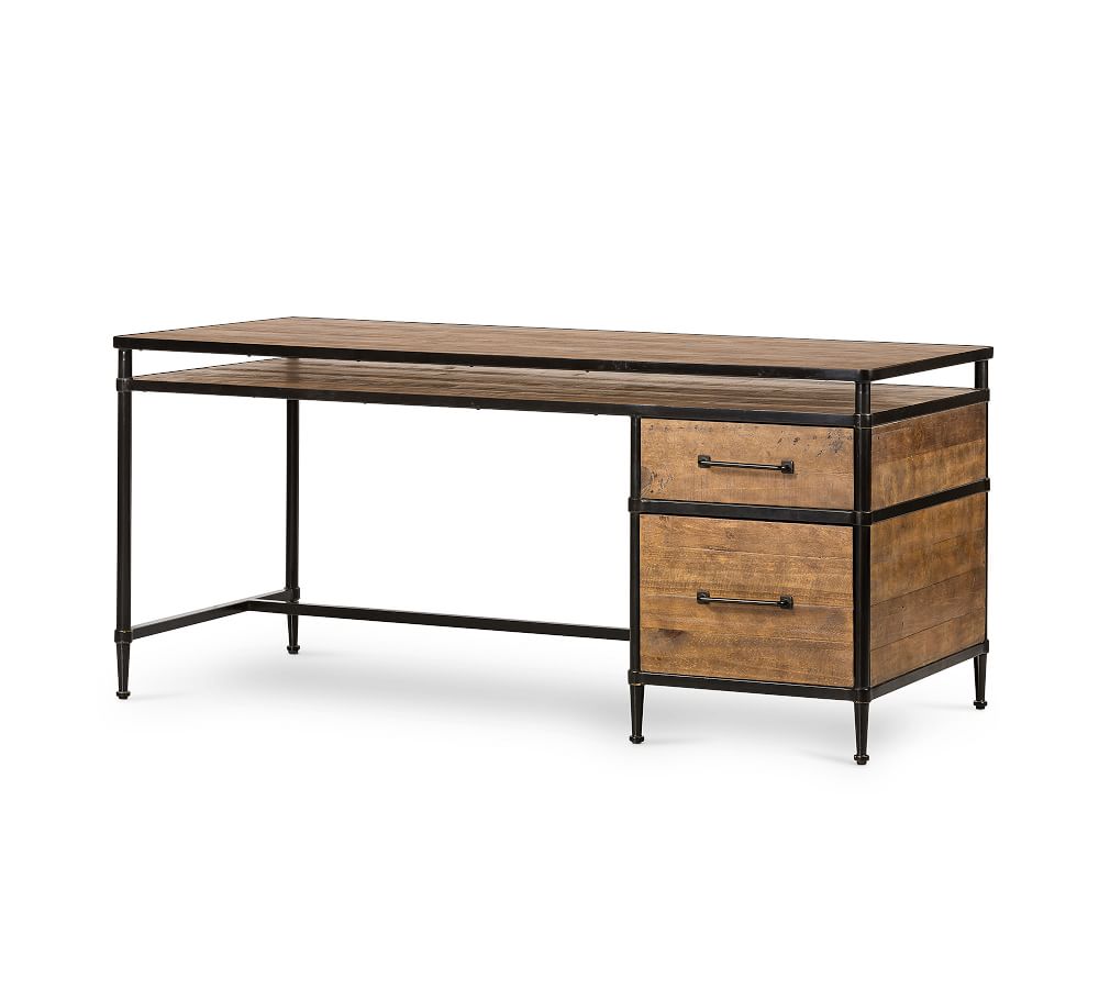 Juno 67" Reclaimed Wood Desk with Drawers Pottery Barn