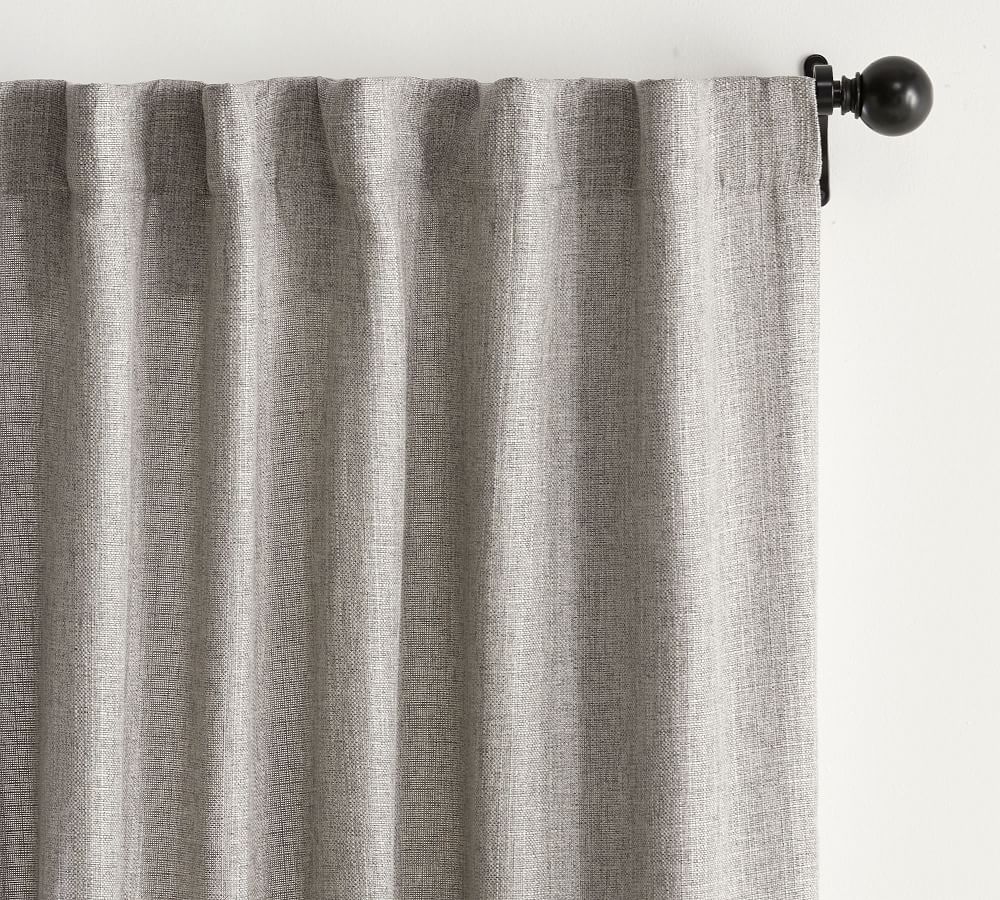 Basketweave Slub Curtain Ash Pottery Barn